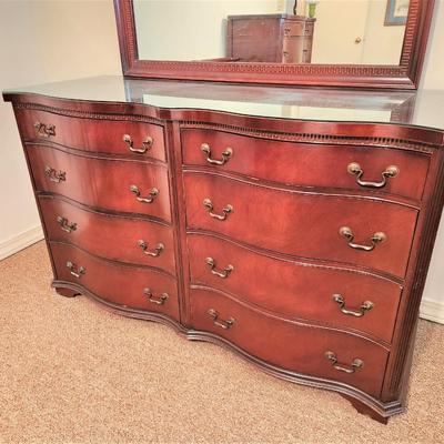 Lot #115  Vintage Mahogany Dresser with Detachable Mirror
