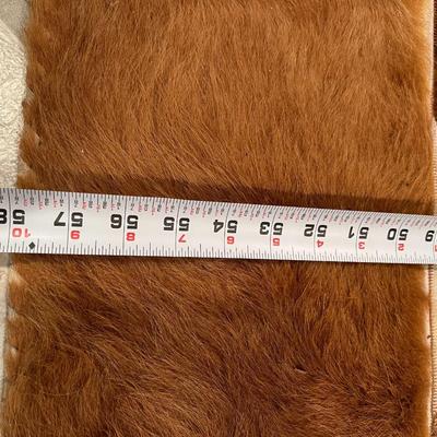 Lot of 2 Mosaic Patchwork Brown and White Fur Hide Rugs