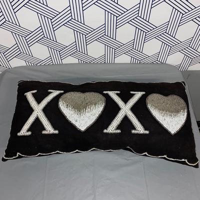 Large XoXo  Gently Used  Decorative Pillow