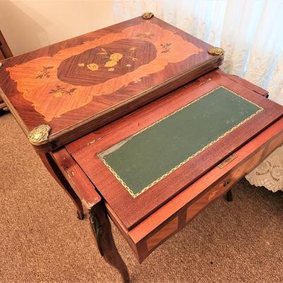 Lot #122 Antique Style Game Table with inlaid Italian marquetry