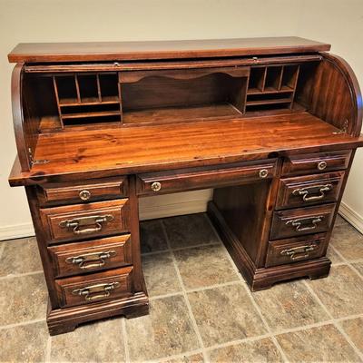 Lot #126  Vintage Roll Top Desk - Rock Maple