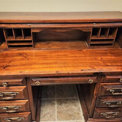 Lot #126  Vintage Roll Top Desk - Rock Maple