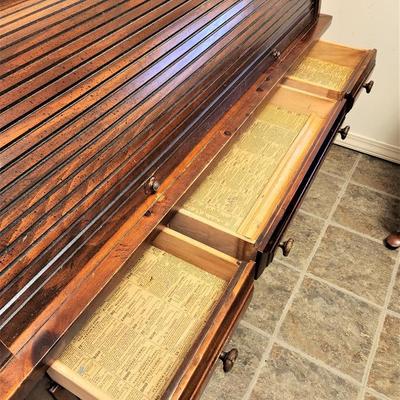 Lot #126  Vintage Roll Top Desk - Rock Maple