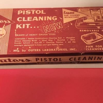 Lot #127   Vintage Gunslick Outers Pistol Cleaning Kit in Metal case