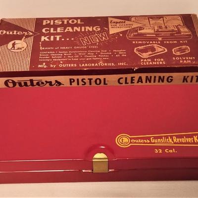 Lot #127   Vintage Gunslick Outers Pistol Cleaning Kit in Metal case