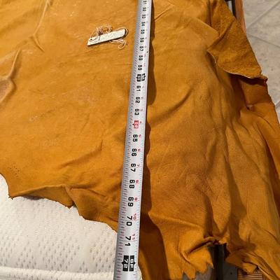 Lot of 2 Vintage Tanned Leather Hides incl. Bull Elk