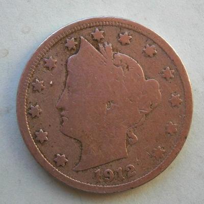 United States - 1912 Five Cent Liberty Head Nickel Coin