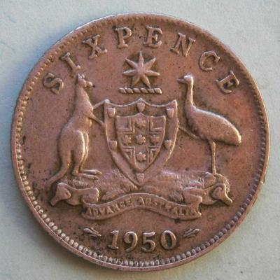 United Kingdom 1950 Six Pence Coin