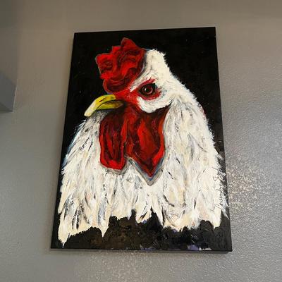 Signed Original Painting of Rooster by Cassandra Shaw