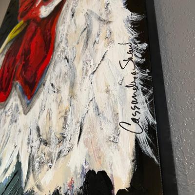 Signed Original Painting of Rooster by Cassandra Shaw