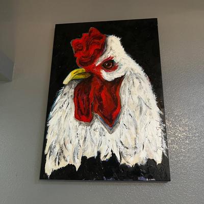 Signed Original Painting of Rooster by Cassandra Shaw