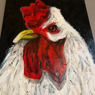 Signed Original Painting of Rooster by Cassandra Shaw