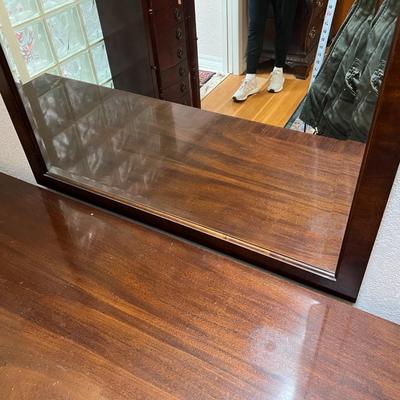 Century Furniture Wood Dresser and Wall Mirror