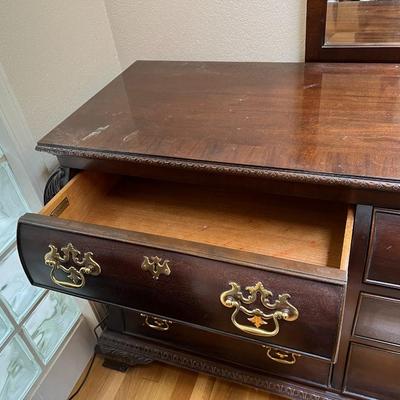 Century Furniture Wood Dresser and Wall Mirror