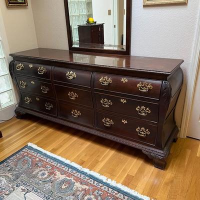 Century Furniture Wood Dresser and Wall Mirror