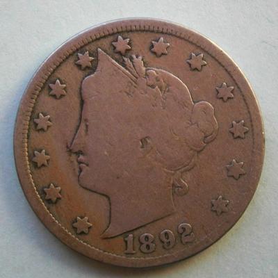 United States - 1892 Five Cent Liberty Head Nickel