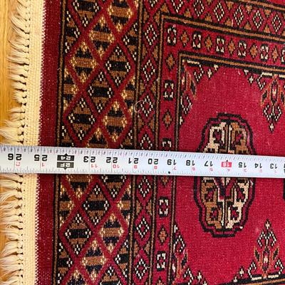 Small Vintage Hand Woven Knotted Rug with Lucky 8 Design