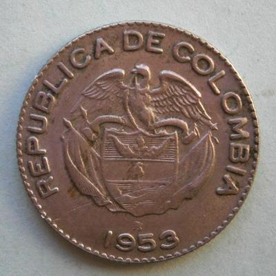 COLOMBIA 1953 Diez (10) Centavos Coin
