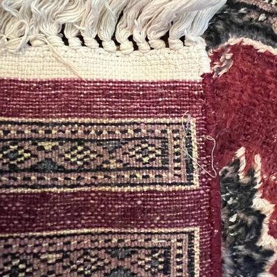 Small Vintage Hand Woven Knotted Rug