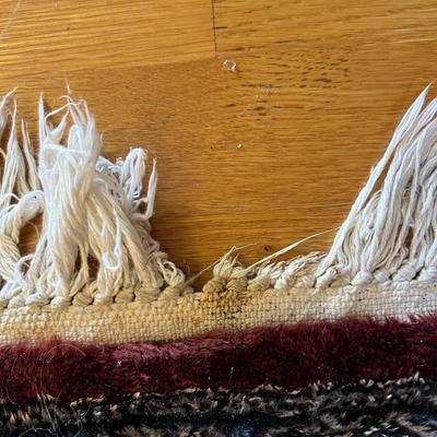 Small Vintage Hand Woven Knotted Rug