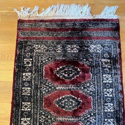 Small Vintage Hand Woven Knotted Rug