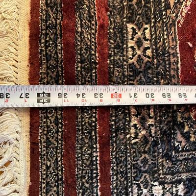 Small Vintage Hand Woven Knotted Rug