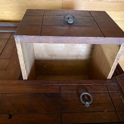 Lovely Antique Wood Cabinet with 3 Drawers and Cabinet