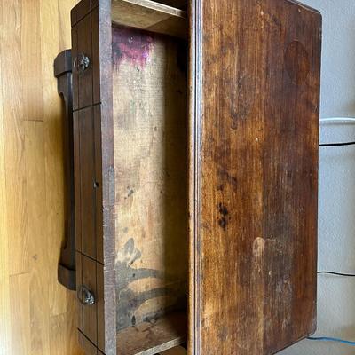 Lovely Antique Wood Cabinet with 3 Drawers and Cabinet