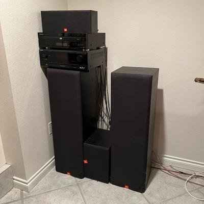 Great Media Equipment Lot of 6 JBL and Advent Speakers and Pioneer DVD and Sony Receiver