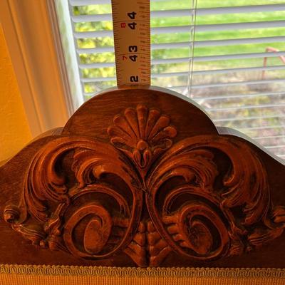 Beautiful Antique Carved Wood and Embroidered Armchair