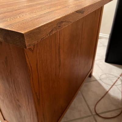 Great Vintage Butcher Block Kitchen Bar Island Cabinet Table