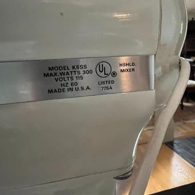 White KitchenAid Mixer with Accessories
