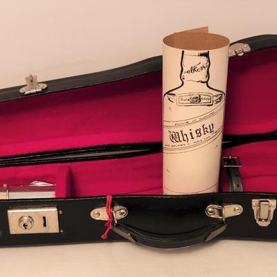 Lot #142 Vintage Unused "Violin Case" Liquor Carrier/ Travelling Bar