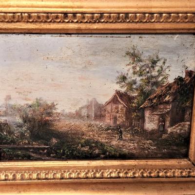 Lot #143  Absolutely Charming Oil on Board - 19th Century