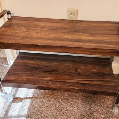 Lot #149  Vintage Metal Rolling Cart - Tv Stand