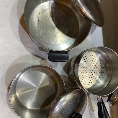 7-piece set of Revere Ware pots