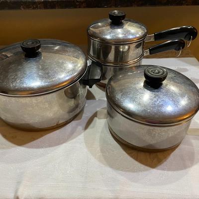 7-piece set of Revere Ware pots