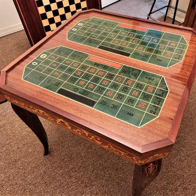 Lot #151 Fantastic Italian Style Inlaid Game Table with Multiple Tops