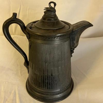 Antique Stimpson Reed & Barton Pitcher with Swan Finial (DR-RG)