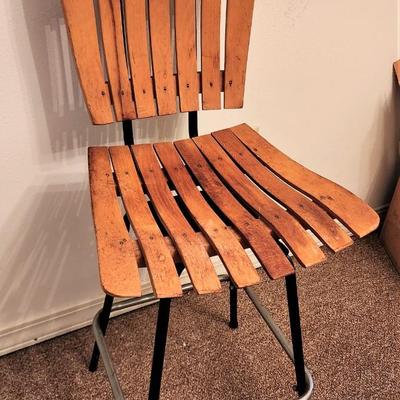 Lot #152 Vintage Bar Stool with Metal Base