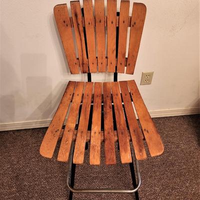 Lot #152 Vintage Bar Stool with Metal Base