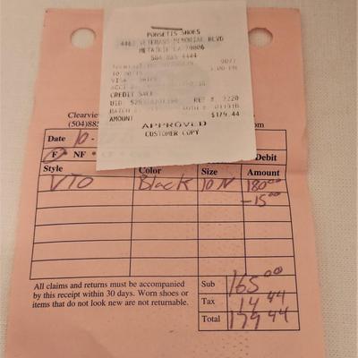 Lot #153  Gently Worn SAS Men's Shoes, Size 10, original receipt