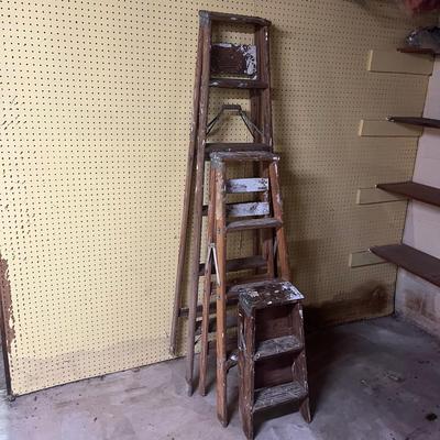 Trio of Wooden Step Ladders (BS-MG)