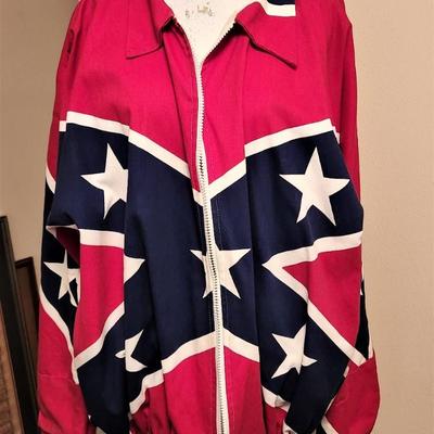 Lot #157  Brushed Cotton Confederate Battle Flag Jacket - Size XL