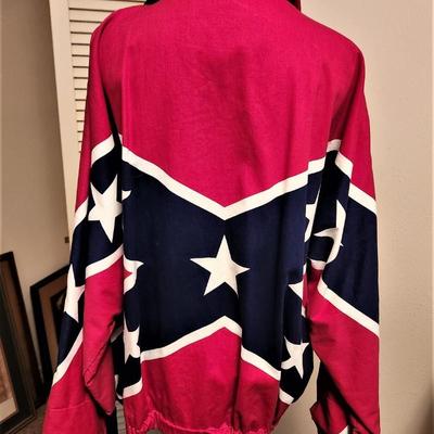 Lot #157  Brushed Cotton Confederate Battle Flag Jacket - Size XL