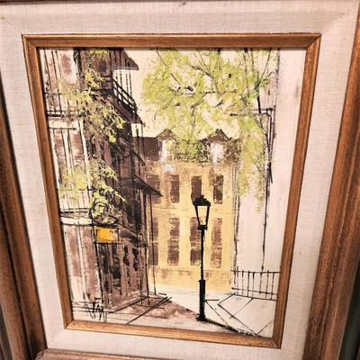 Lot #160  Pair of Original Mid Century French Quarter Paintings