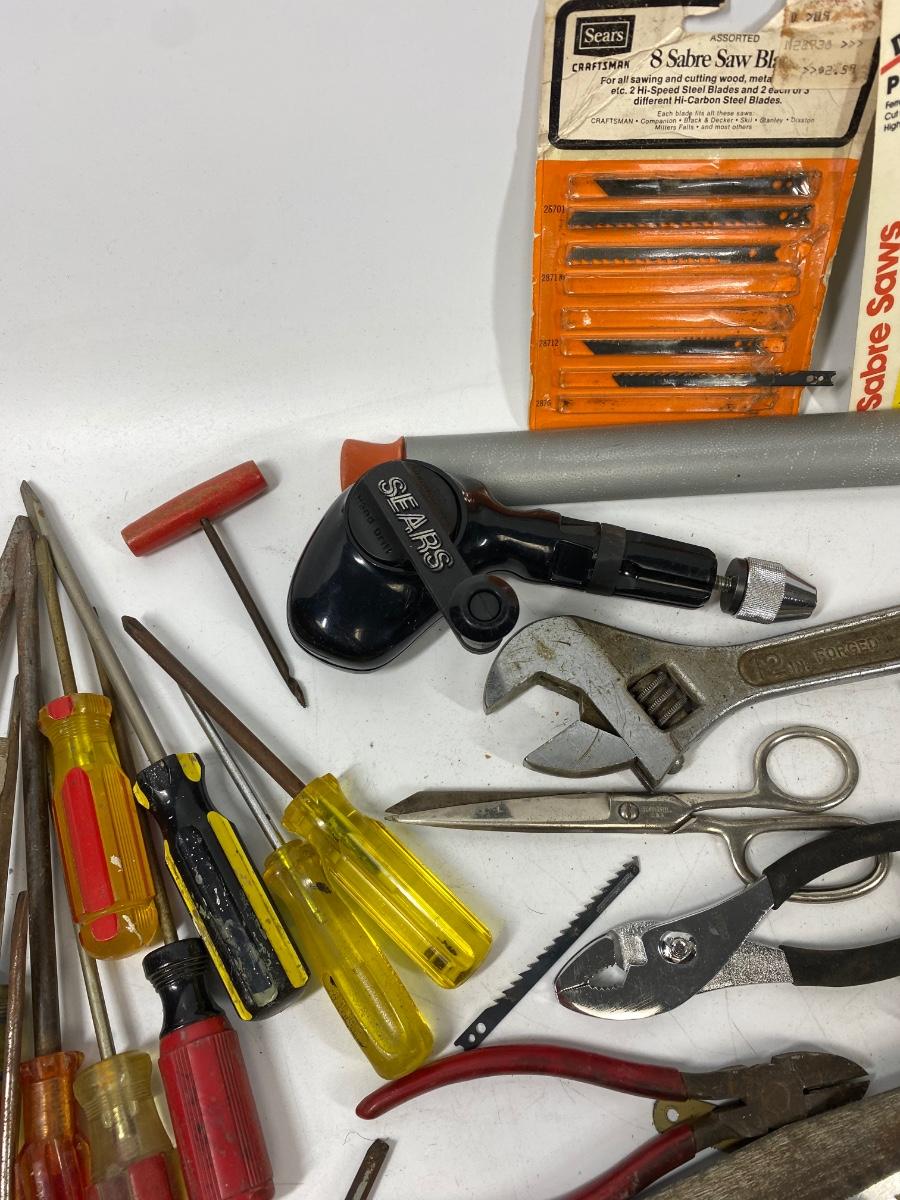 Mixed Lot of Vintage Used Hand Tools Screwdrivers Pliers Clamps Saws ...