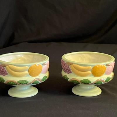 Matching Three Piece Fruit Adorned Ceramic Bowls (DR-RG)
