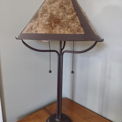Deco Design Metal Post Table Lamp with Metal Strap Shade