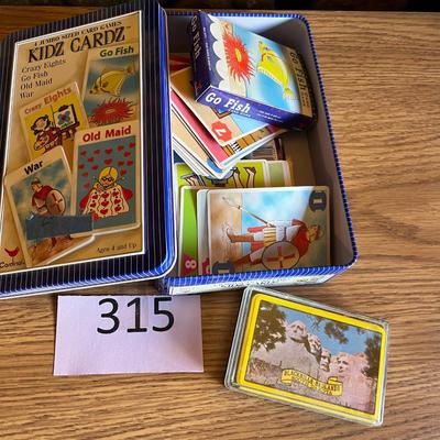 Tin box with card games
